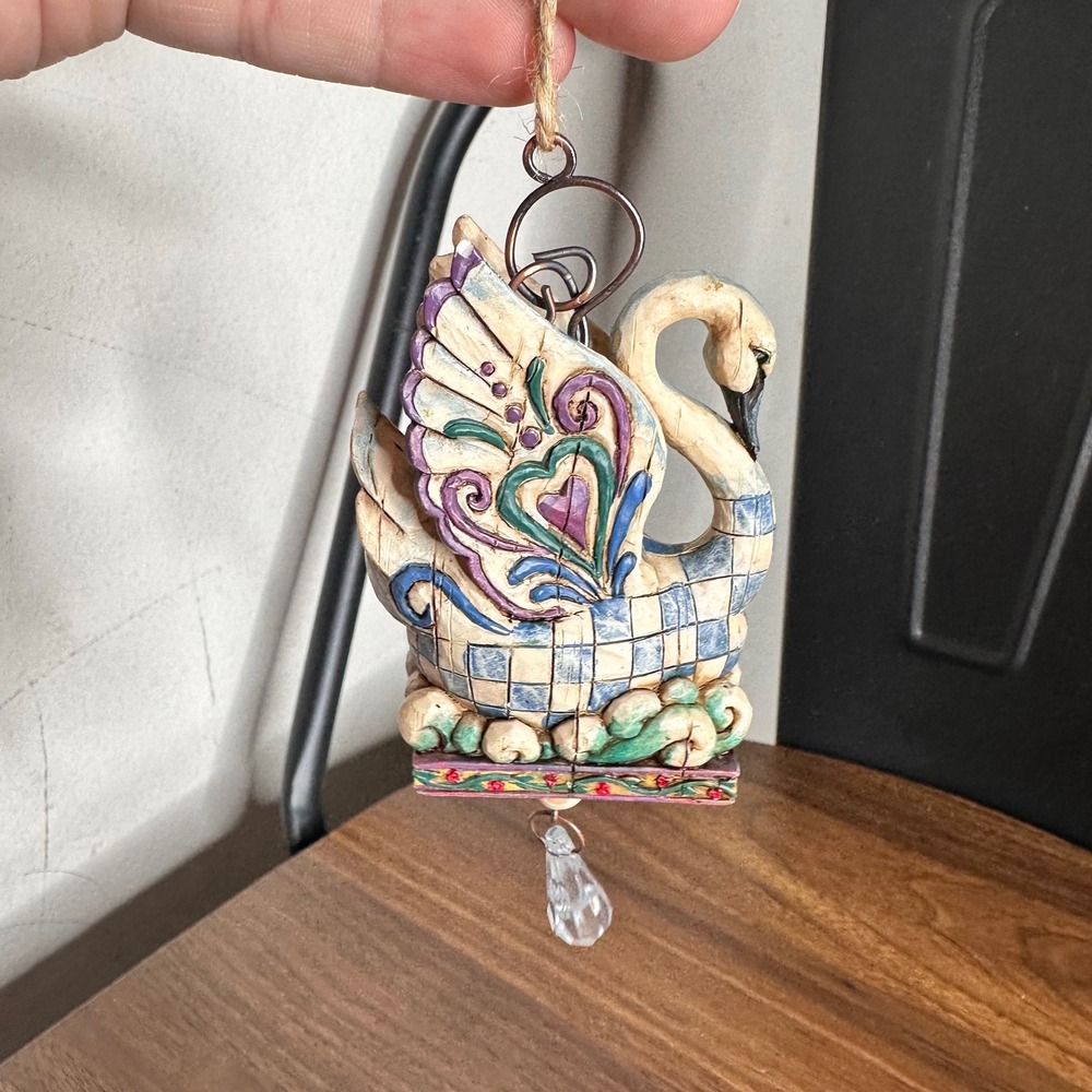 Jim Shore Twelve Days of Christmas ornament 7 Seven Swans A Swimming 2005 5"